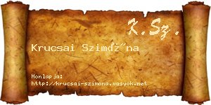 Krucsai Szimóna névjegykártya
